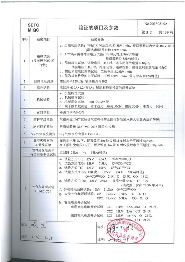 Outdoor intelligent demarcation circuit breakerTest ReportWillpower